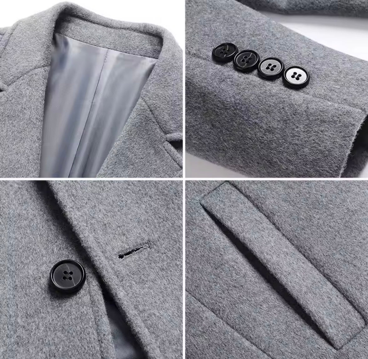 Grey Wool Overcoat