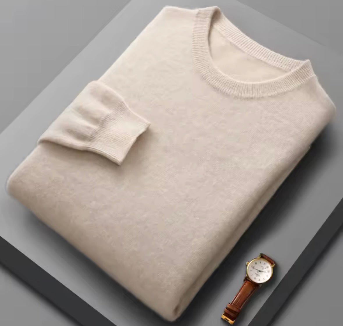 Beige Cashmere-Inspired Sweater