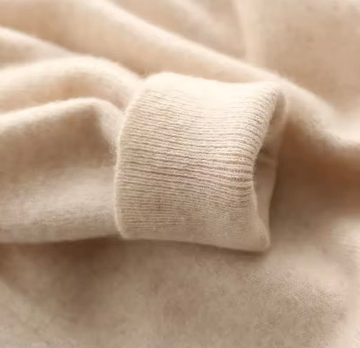 Beige V-Neck Sweater