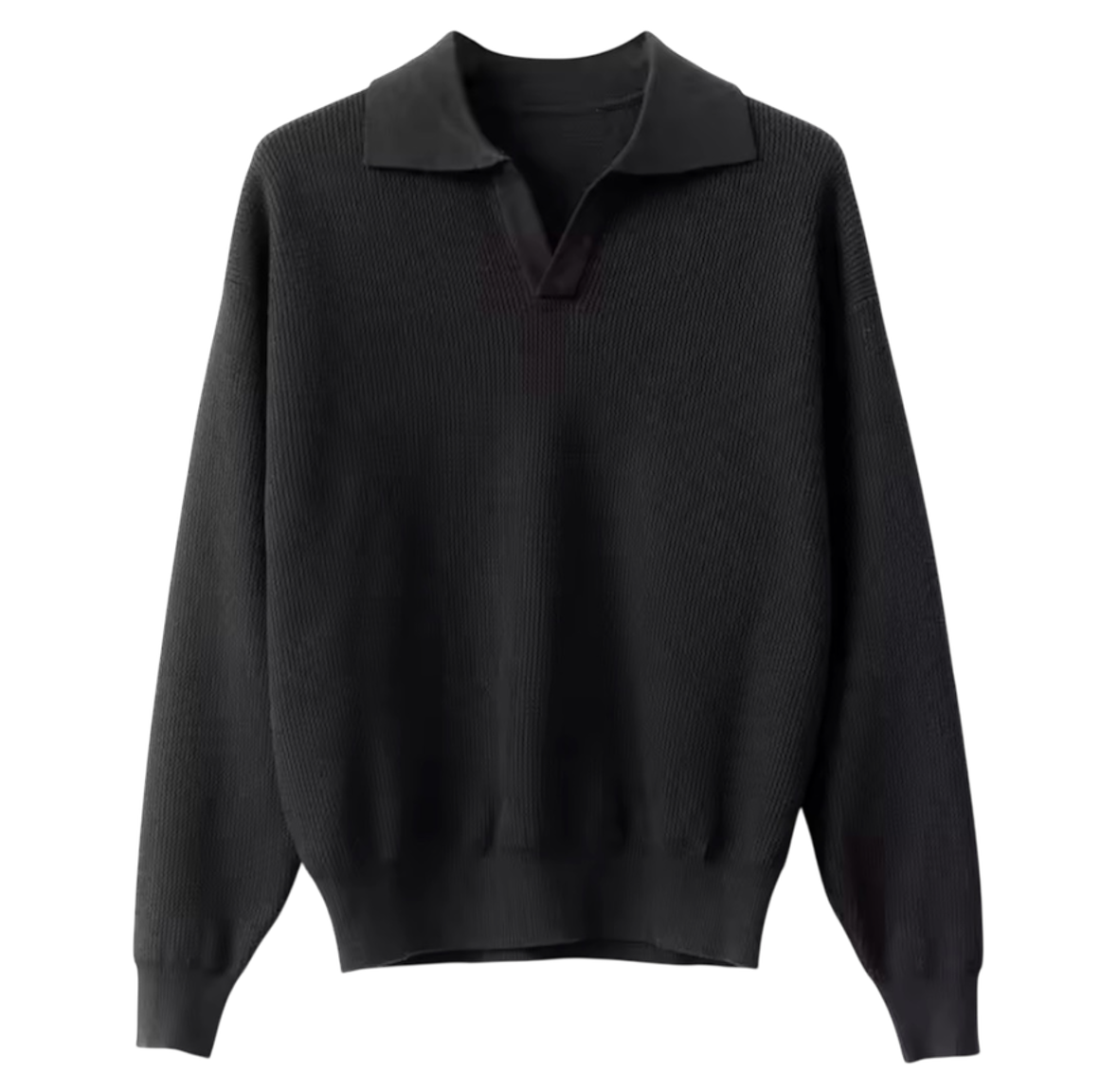 Black Long Sleeve Polo