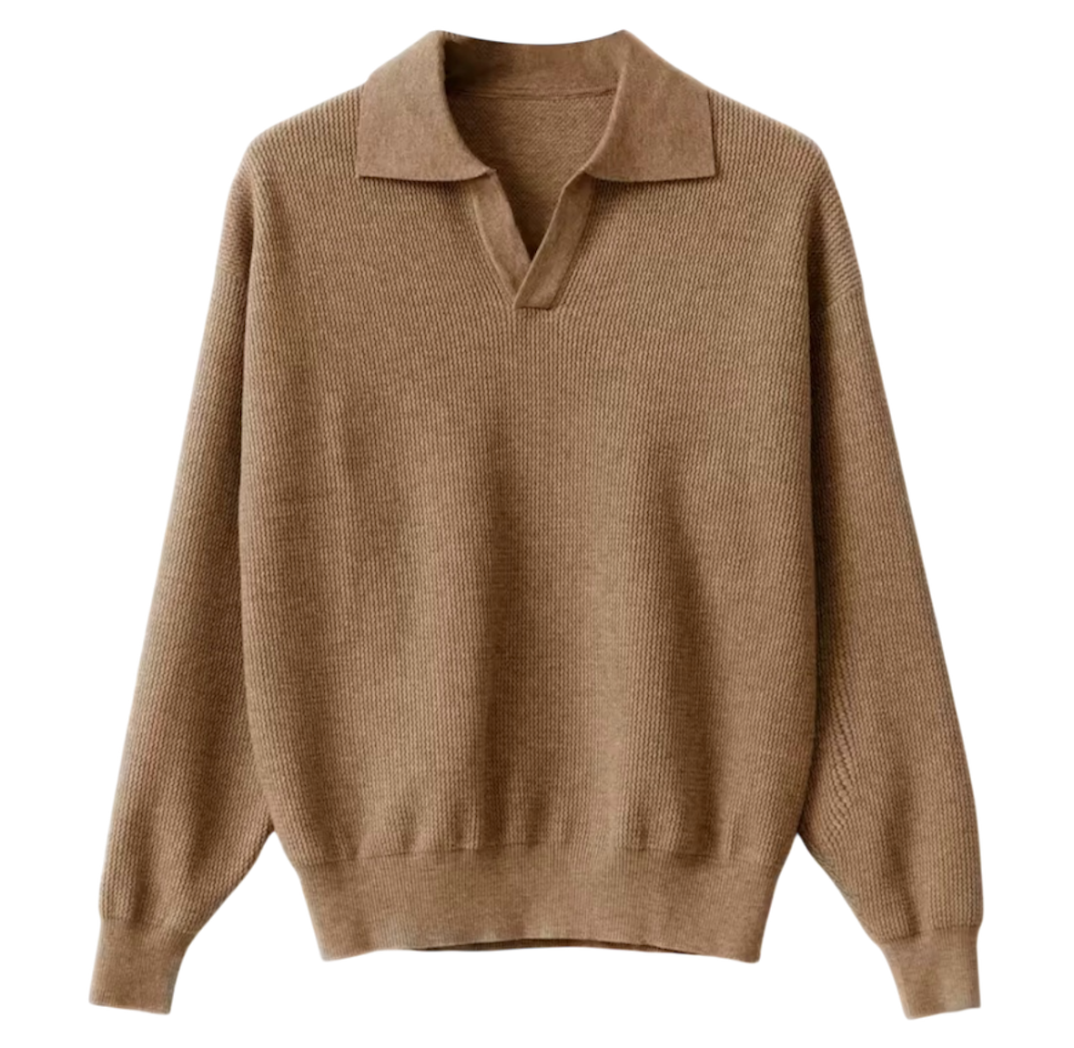 Coffee brown Long Sleeve Polo