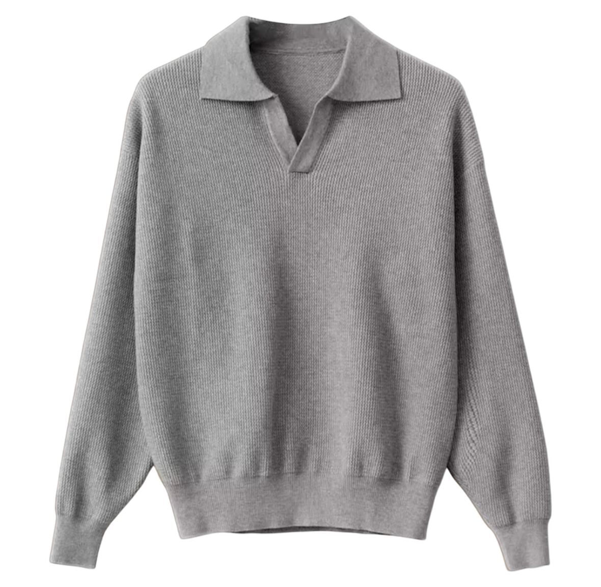 Grey Long Sleeve Polo