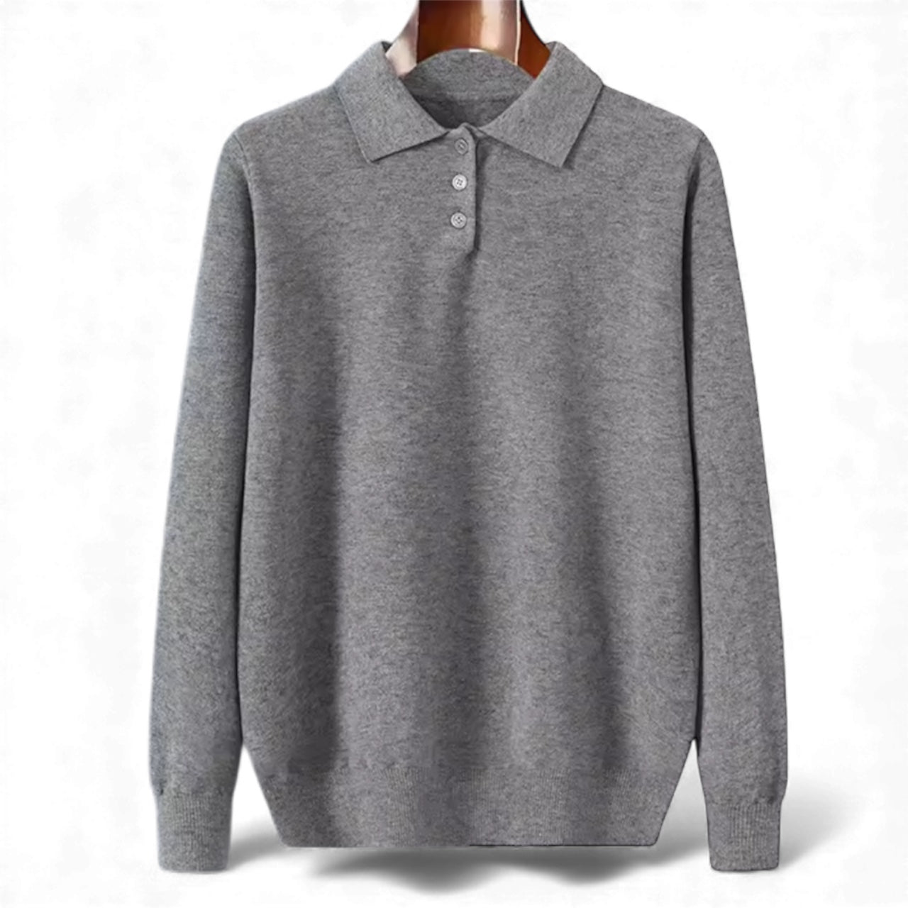 Long Sleeve Polo grey