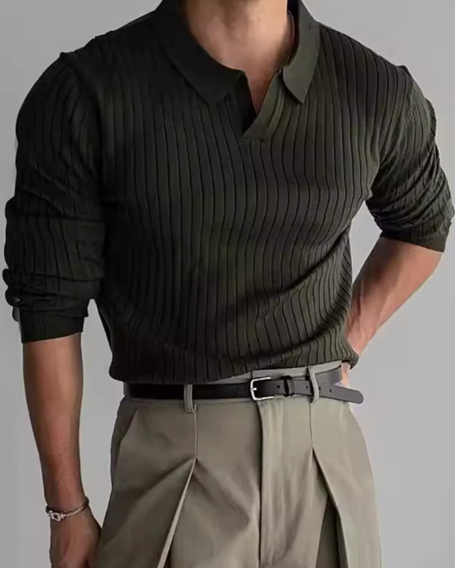 Buttonless Polo Sweatshirt