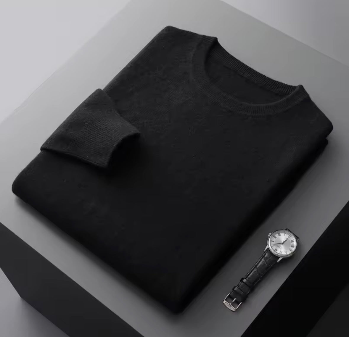 Black Cashmere-Inspired Sweater