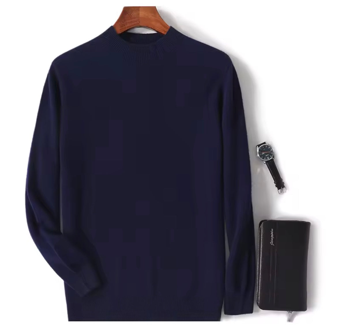 Navy Cashmere-Inspired Sweater