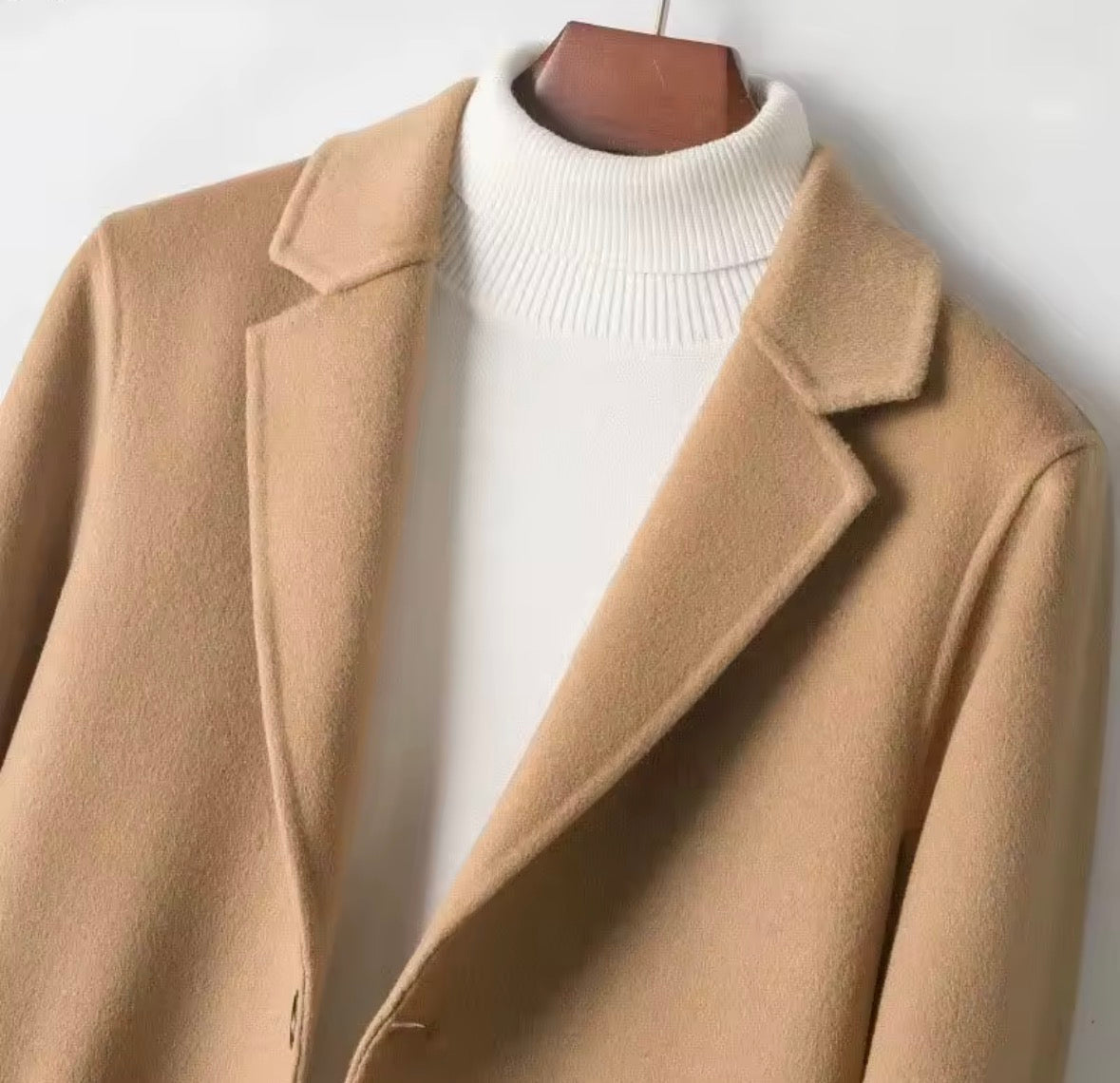 Beige Wool Overcoat
