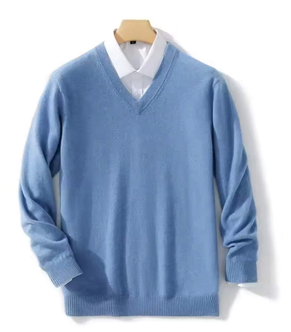 Light Blue V-Neck Sweater