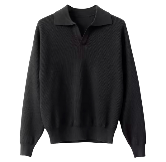 Black Long Sleeve Polo
