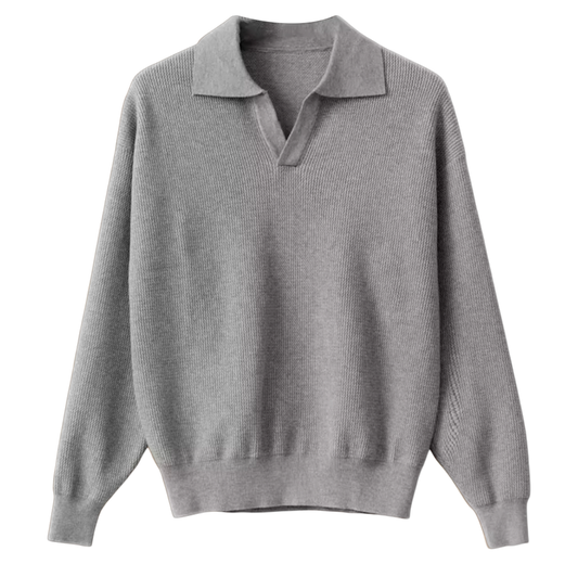 Grey Long Sleeve Polo