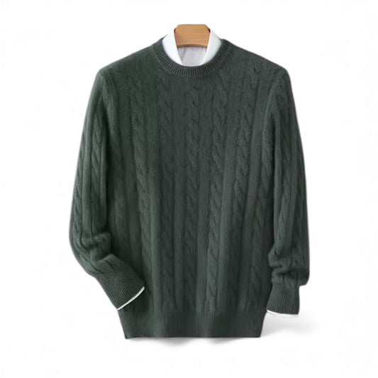 Cable-Knit Sweater Olive Green