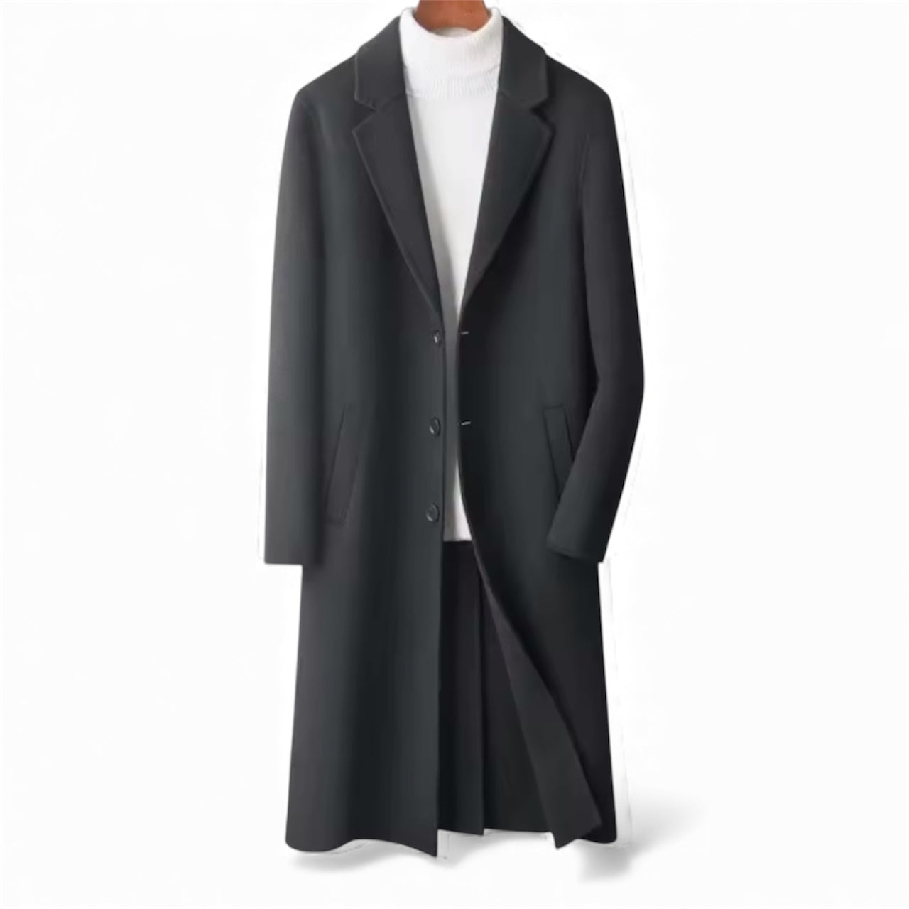 Black Wool Overcoat