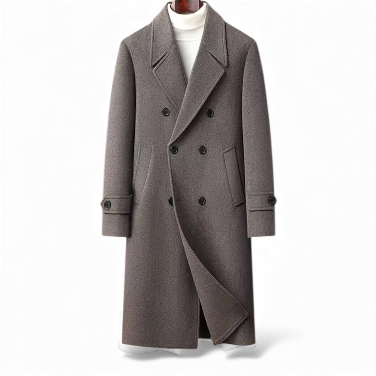Taupe Wool Overcoat